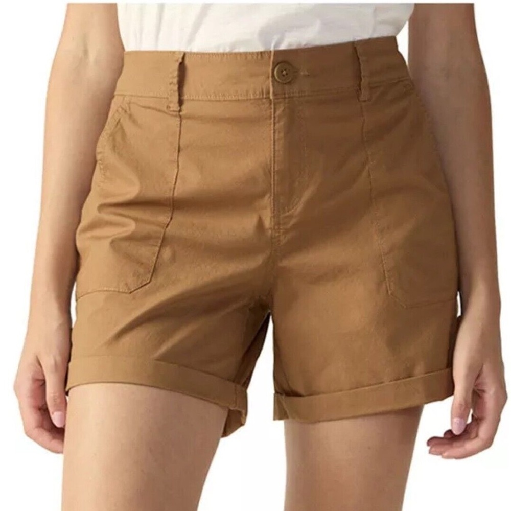 Sanctuary NWT Tan Cargo Cuffed Utility Shorts Plus Size 16W